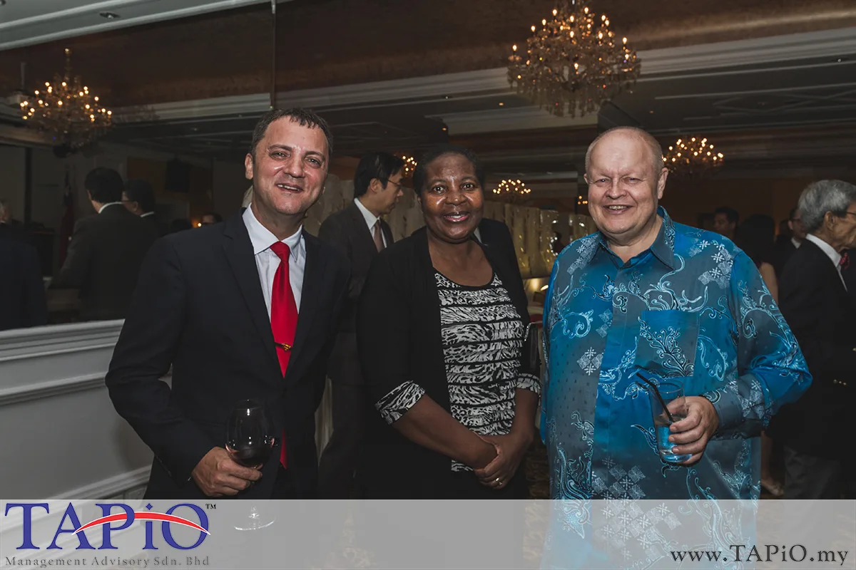 Mr. Bernhard Schutte, Chairman of TAPiO Management Advisory Her Excellency Anne Namakau Mutelo, High High Commissioner of Namibia to Malaysia Mr. Thomas Bernthaler, Managing Partner of TAPiO Management Advisory