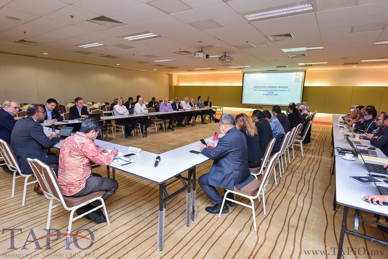 Knowledge-sharing session at Ministry of International Trade and Industry Malaysia in Menara MITI with Government Departments, ECERDC, CIVD, RV Leaders, TAPiO