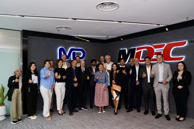 Visiting delegation and Malaysian counterparts at MDEC