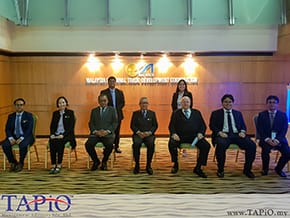 diplomat group photo in front of the MATRADE wall